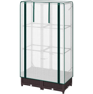 English Elm Outdoor Raised Garden Bed with Steel Trellis Pe Cover Drainage and Zipper Vent Door T3971P425377