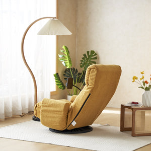 English Elm Adjustable ergonomic gaming lounge chair with 360° swivel, spring seat comfort and phone holder Yellow W244P172638