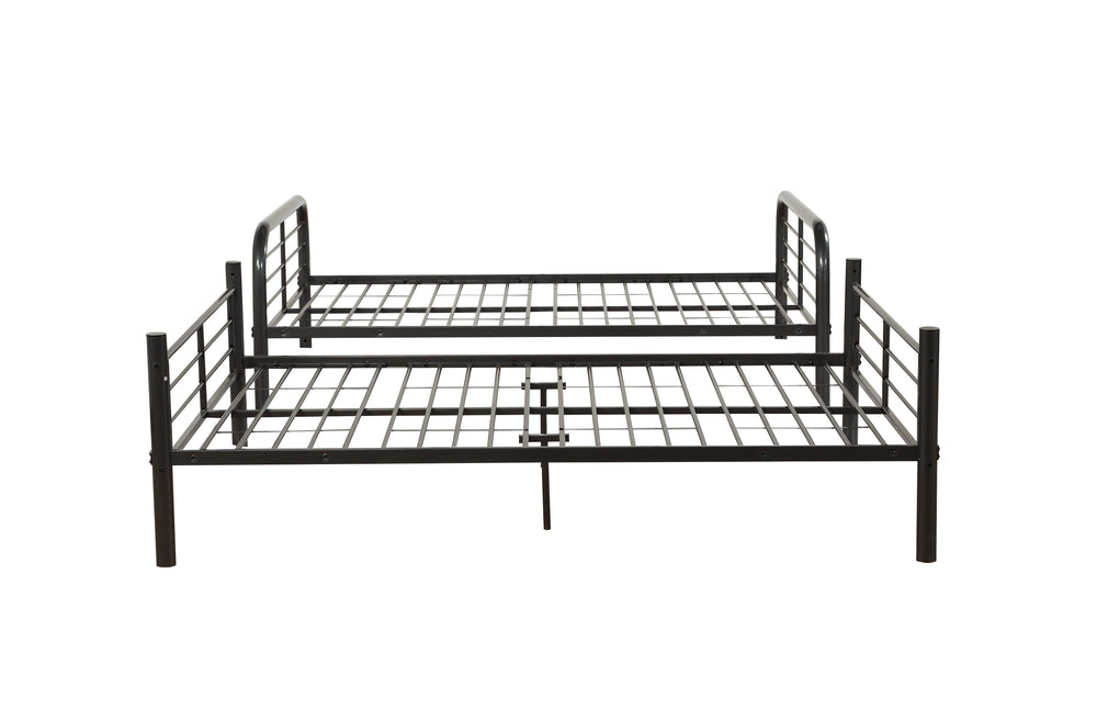 English Elm Bristol Gunmetal Full/Full Bunk Bed with Convertible Split Function, Metal Slat System & Guardrail B2726S00489