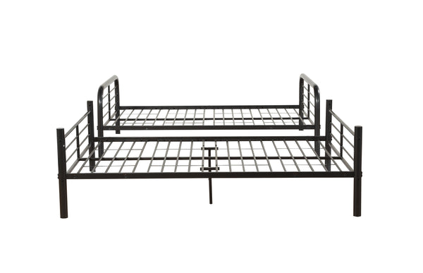 English Elm Bristol Gunmetal Full/Full Bunk Bed with Convertible Split Function, Metal Slat System & Guardrail B2726S00489