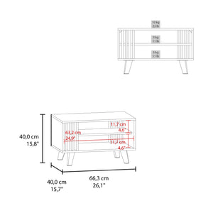 English Elm Coffee Coffee Table with 1 Door & 2 Shelves, Black Wengue/Natural Oak, Engineered Wood, 26.1"W Stylish Storage B097P369429