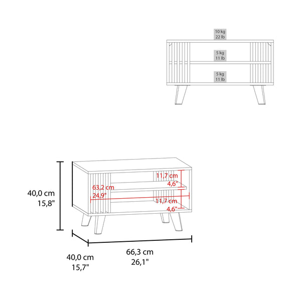 English Elm Coffee Coffee Table with 1 Door & 2 Shelves, Black Wengue/Natural Oak, Engineered Wood, 26.1"W Stylish Storage B097P369429