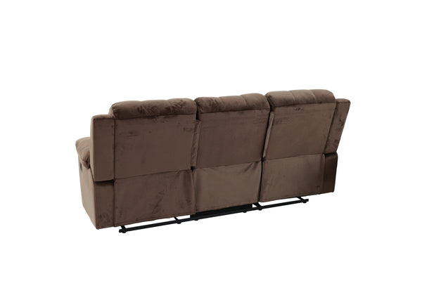 English Elm Comfortable Motion Sofa Oversized 83" Chocolate Padded Suede Reclining Couch Wide Arms Plush Comfort B011P205572