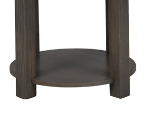 English Elm Jonata Round Two Tier Mdf End Table with Built in Usb Charging for Living Room B2749P413273