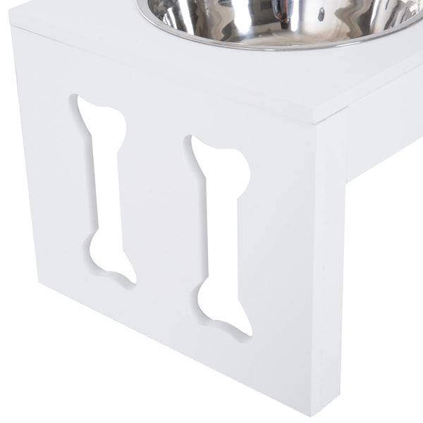 English Elm Pawhut 23" Stylish Elevated Dog Feeding Station With Stainless Steel Bowls For Healthy Digestion W2225P217609-GIGA