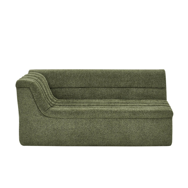 English Elm 106" Modular L-shaped Sectional Chenille Sofa Sculptural Low Profile Living Room Couch Green W1413S00126