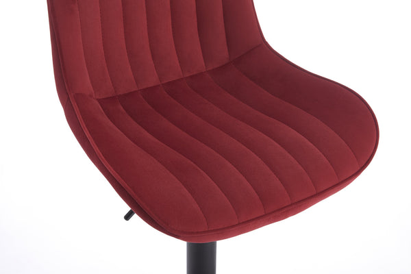 English Elm Chrome Velvet Swivel Bar Stool Set of 2 — Height Adjustable, 360° Rotating Footrest, Red Upholstery W1249P253969