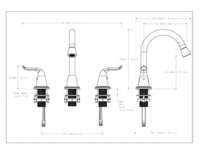English Elm Bathroom Sink Faucet Dual Handle Widespread Design with Pop up Drain and Supply Lines B2724P500101