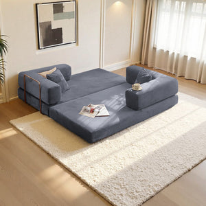 English Elm 2-In-1 Convertible Modular Sofa Bed - Space-Saving Memory Foam Lounge For Small Living Spaces - Gray W3653P355617