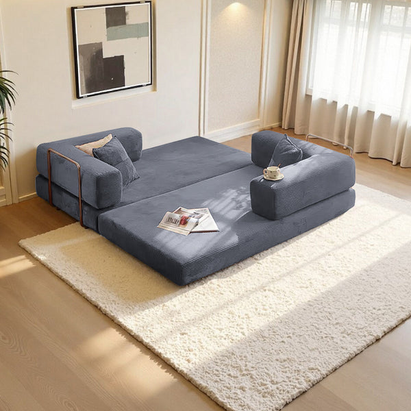 English Elm 2-In-1 Convertible Modular Sofa Bed - Space-Saving Memory Foam Lounge For Small Living Spaces - Gray W3653P355617