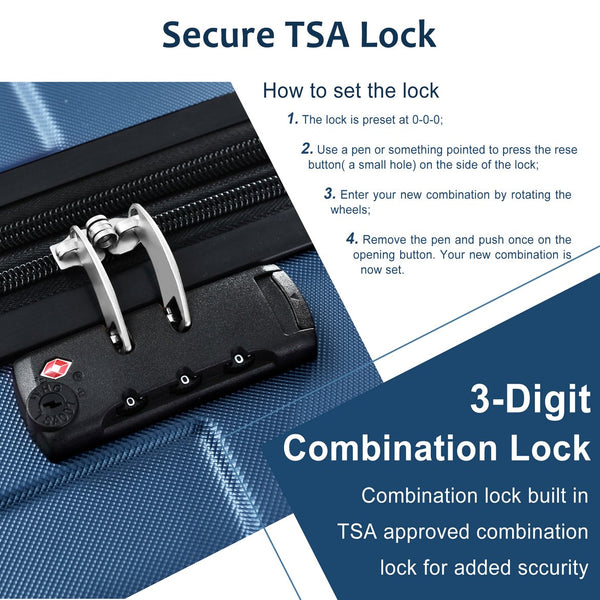 English Elm Hardshell Six Piece Luggage Set Expandable Abs Suitcases with Spinner Wheels Tsa Lock Blue N730P296628C