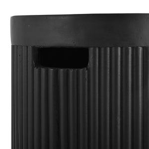 English Elm U_style Outdoor Mgo Propane Tank Cover Round Patio Side Table Fluted Stone Finish N711P410569B