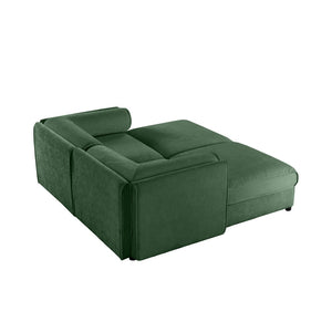 English Elm Stylish Green Chenille 2-Seater Sofa With Ottoman Storage, Ergonomic Support & Modern Elegance W714S01059-GIGA