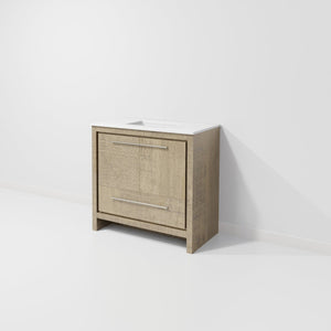 English Elm Rustic Acacia Bath Vanity With Durable Cultured Marble Top – Timeless Storage & Elegant Design B2731P259359-GIGA