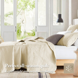 JLA Home Madison Park - 3 Piece Reversible Scalloped Edge Quilt Set — Cottage Chic Microfiber Quilt with Antimicrobial Freshness Protection and Double-Sided Styling 108 L x 96 W x 0.25H MP13-1036