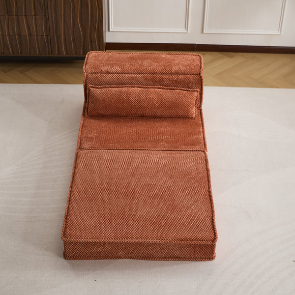 English Elm Compression Modular Sofa Bed - Cozy Orange Fleece, No Assembly, Versatile Design For Every Space! W3723P377145