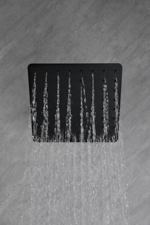 English Elm High Pressure Square Rain Shower Head Stainless Steel Spa Grade Full Body Coverage Matte Black W127264834