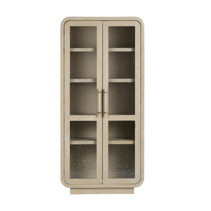 Crestview Collection Transitional Elegant Cabinet With Glass Doors - Natural Tan Finish & Textured Shelves For Storage Tan Solid Wood Cvfdr1212