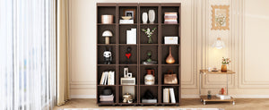 English Elm Queen Murphy Wall Bed with Hydraulic Lift and Push Pull Cabinet Storage Unit Espresso LP000381AAP