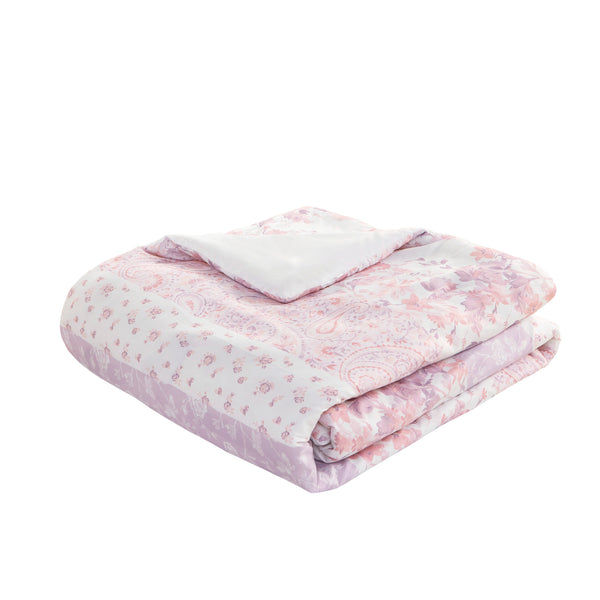 English Elm Floral Paisley Comforter Set Twin/Twin XL - Soft Microfiber, Anti-Microbial, Decorative Pillows Pink 19.68 L x 12.99 W x 6.3 H B035P294217