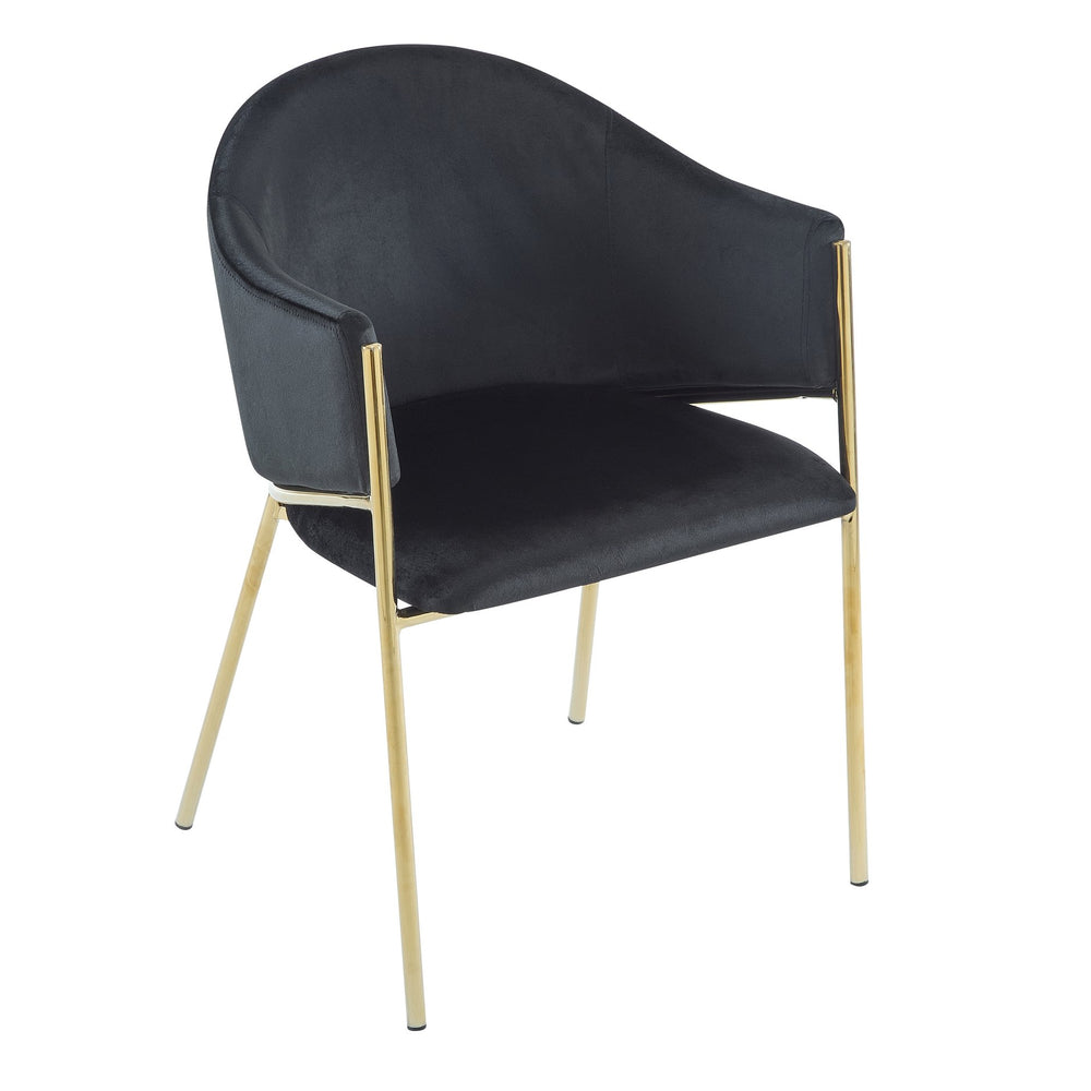 English Elm Christopher Knight Home® - Modern Velvet Upholstered Dining Chair with Plush Velvet Seat and Sleek Metallic Frame for Comfort Black,Gold 32.25 L x 23.75 W x 21.25 H N776P224512B