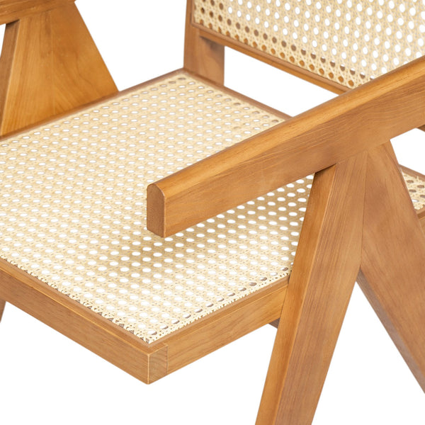 English Elm Christopher Knight Home® - Chandigarh Arm Dining Chair Set Of 2 - Elegant Natural Rattan With Sturdy Rubberwood Frame N768P241395N