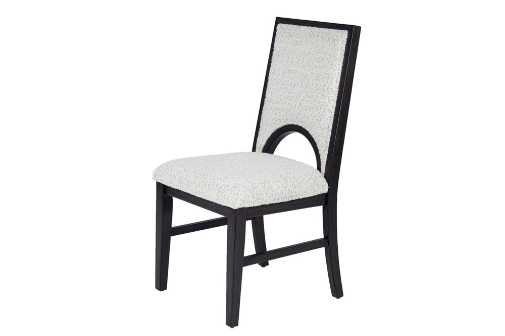 English Elm Traditional 7-Piece Dining Set: Trestle Table With Butterfly Leaf & 6 Upholstered Chairs In White Finish B011S01802-GIGA