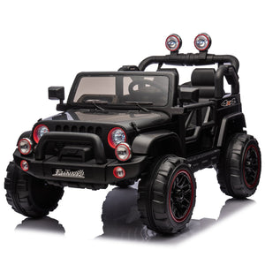 English Elm 24v Kids Electric Ride on Car with Parental Remote Rear Suspension and Bluetooth Audio Black W1578P228743