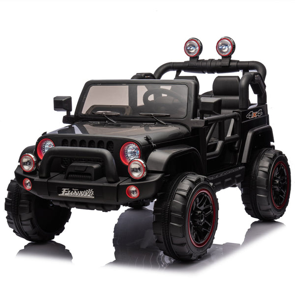 English Elm 24v Kids Electric Ride on Car with Parental Remote Rear Suspension and Bluetooth Audio Black W1578P228743