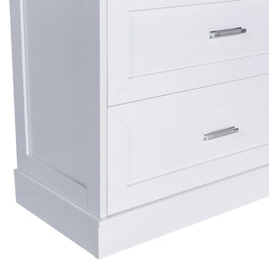English Elm Tall White Mdf Bathroom Storage Cabinet with Adjustable Shelves and Two Lower Drawers N725S178675K
