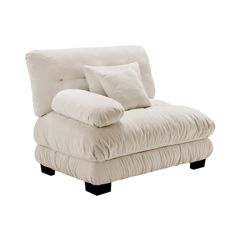 English Elm 27 Chenille Left Facing Sectional Sofa Module with Solid Wood Frame and Two Pillows W714P253472