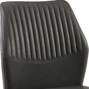 English Elm Dark Grey Pu Leather Dining Chairs Set Of 4 – Modern Armless Design For Versatile Comfort & Style W1164P195156