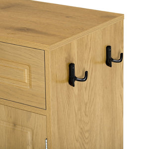 English Elm U-Style Farmhouse Sideboard With 3 Drawers & 4 Doors – Stylish Storage Buffet For Every Room! N711P345213O-GIGA