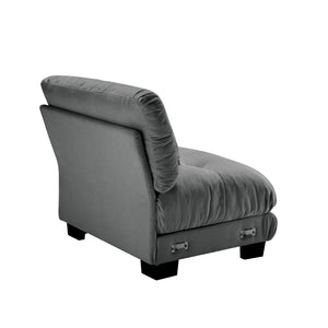 English Elm 27 Modular Armless Chenille Sofa Unit with Solid Wood Frame for Flexible Living Room Seating Gray W714P253482