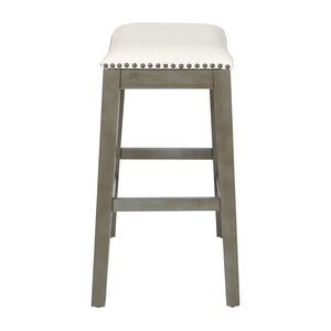 OSP Home Furnishings 24" Saddle Stool - Set of 2 Grey