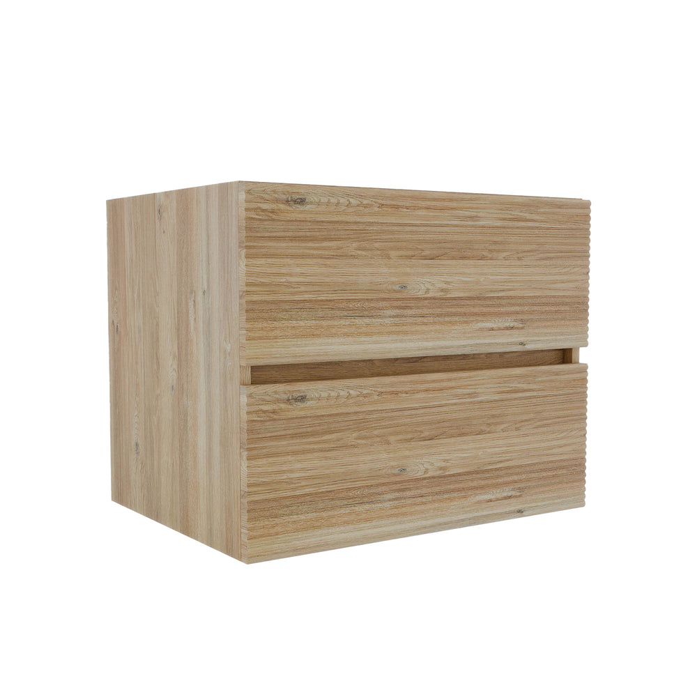 English Elm Grace Oak Grille Floating Bathroom Vanity Wall Mounted Mid-century Modern Storage W1865P352851