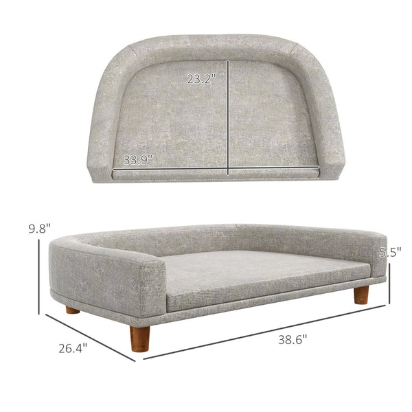 English Elm Pawhut Elevated Dog Sofa Couch – Luxurious Pet Bed With Removable Washable Cover & Sturdy Design W2225P249935-GIGA