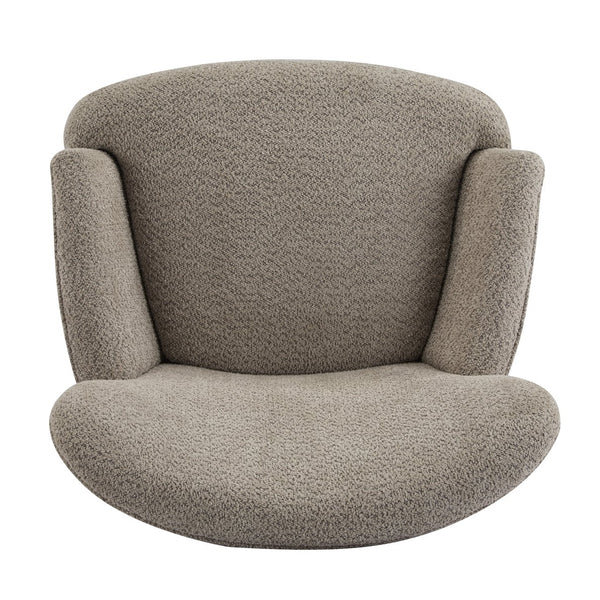 English Elm Christopher Knight Home® - Gerald Boucle Upholstered Club Chair with Tapered Birch Legs, Tonal Piping and Cozy Texture Black,Light Brown 32.25 L x 27.75 W x 20.75 H N776P243710D