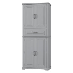English Elm Christopher Knight Home® - Bathroom Storage Cabinet with Doors Drawer and Adjustable Shelves — MDF Build, Anti-Tip Safety, Modern Appeal Grey N759P241667E