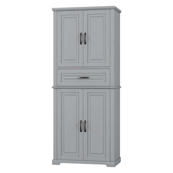 English Elm Christopher Knight Home® - Bathroom Storage Cabinet with Doors Drawer and Adjustable Shelves — MDF Build, Anti-Tip Safety, Modern Appeal Grey N759P241667E
