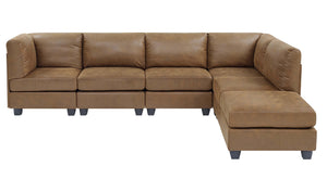 English Elm Faux Leather Modular Sectional Sofa Reconfigurable Pu Upholstery Living Room B2748S00046