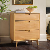 3-Drawer Groove Handle Solid Wood Dresser Natural Pine BR3DSLDRNP-T Walker Edison