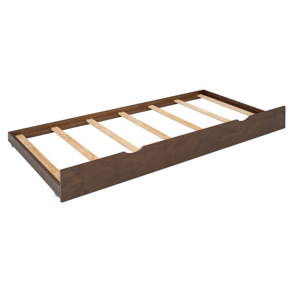 English Elm Queen Size Platform Bed With Twin Xl Trundle & 2 Spacious Drawers - Elegant Walnut Design Upgrade N820S00025D-GIGA