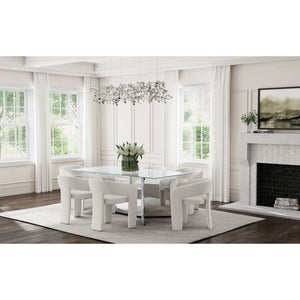 English Elm Cedral Cream Bouclé Dining Arm Chairs - Set of 2, Three-Leg Modern Design, Plush Rounded Back Comfort B062P299825