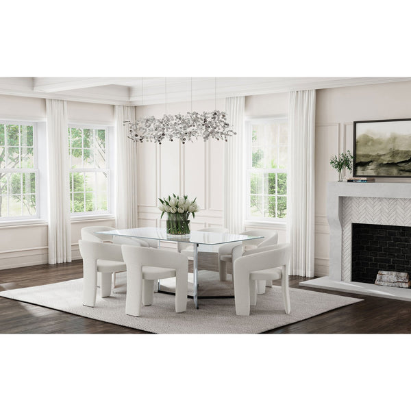 English Elm Cedral Cream Bouclé Dining Arm Chairs - Set of 2, Three-Leg Modern Design, Plush Rounded Back Comfort B062P299825