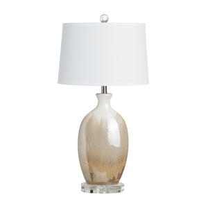 Crestview Collection Transitional Table Lamp - Elegant Ceramic Design With Ombre Glaze And Crystal Base For Modern Decor   Cvap2852