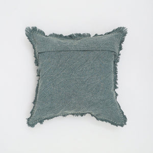 English Elm Stonewashed Linen Throw Pillow - Artisan Handcrafted Edges & Fringe, 22X22" For Cozy Home Decor B346P321244-GIGA