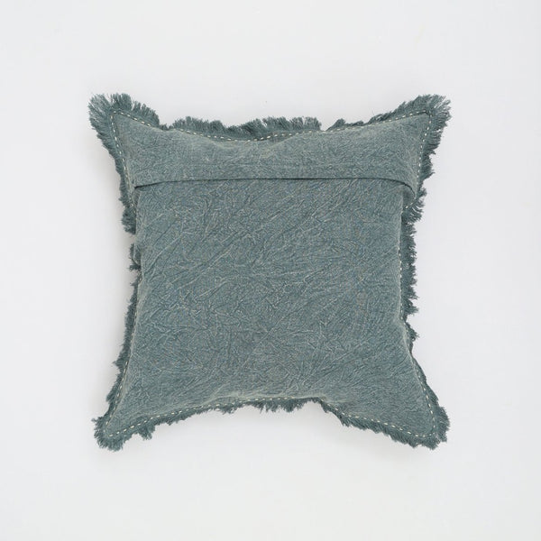 English Elm Stonewashed Linen Throw Pillow - Artisan Handcrafted Edges & Fringe, 22X22" For Cozy Home Decor B346P321244-GIGA