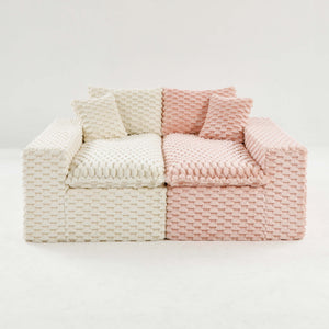 English Elm Luxury Color-Block Turtle Velvet Sofa - Modular Comfort For Stylish Living Rooms & Cozy Gatherings W3371S00047