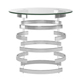 Homelegance By Top-Line Pierce Vortex Base End Table Silver Metal